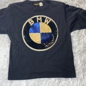 Vintage BMW sequin T shirt medium NWOT